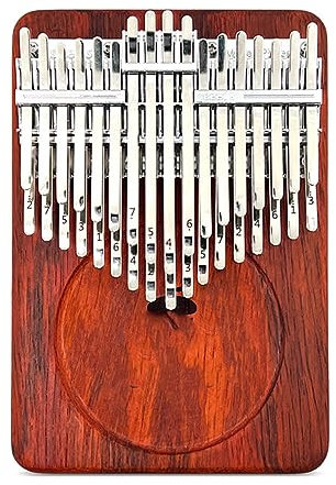 34 Keys Professionelle Kalimba-Daumen Klavier, chromatisch doppeltes Daumen Klavier, ätherischer Ton mit anhaltender Resonanz, Daumen Klavier für Anfänger Erwachsene red