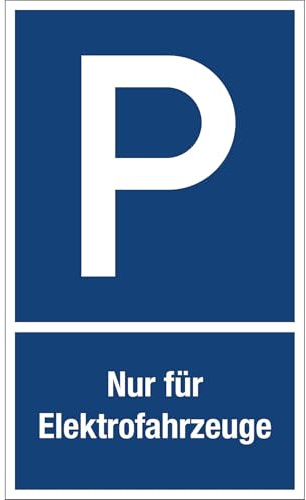 kaiserkraft | Parkplatzkennzeichen | Kunststoff | P/Nur für Elektrofahrzeuge | LxH 150 x 250 mm