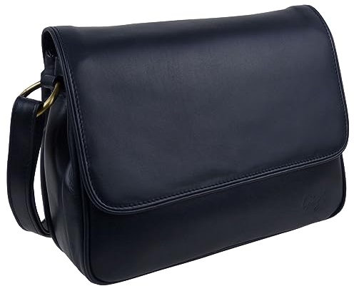Gigi Damen Umhängetasche Handtaschen, Leder, 3 Fächer, Marineblau, navy, Einheitsgröße