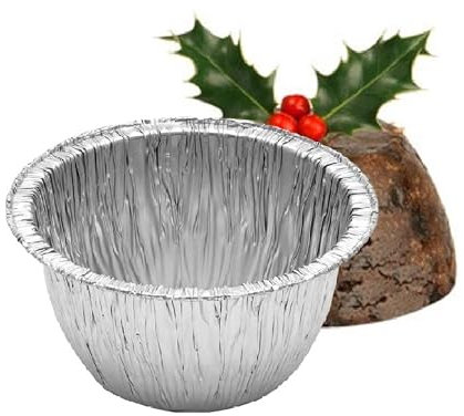 Shop4allsorts 12 1lb Foil Pudding Basins Aluminium Foil Baking Dishes Christmas Pudding Bowl