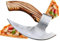 CraftTal Pizza-Axt Wikinger mit Lederschutz – Pizzamesser für echte Wikinger – Pizzaschneider-Axt perfekt als Wikinger-Dekoration – Wikinger-Axt, Pizza-Wiegemesser, Wikingermesser, Beil (White Skull)