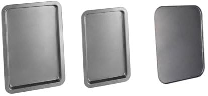 Chef Aid Carbon Steel Baking Tray and Sheet Set, Includes 3 Trays with Durable Non-Stick Coating, The Baking Trays Measure 30cm x 18cm and 21.5cm x 33cm with The Baking Sheet Measuring 35cm x 26cm