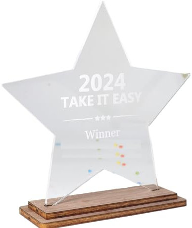 Pila Stone Award aus Acrylglas & Holz – personalisierbare Trophäe mit Gravur für Sport, Schule, Firma & Events – Pokal als Auszeichnung, Geschenk, Medaille (165x120)