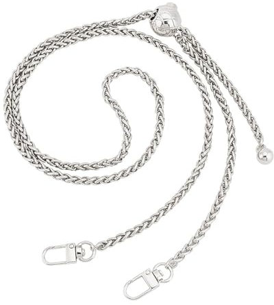 SSyang Metall Kette Trageriemen,120 cm Ersatz Schulter Riemen Kette,Handtaschenkette mit Schnallen,mit Verstellbarer Länge,DIY für Handtasche Damen Umhängetasche Tasche Geldbörse(Silber)