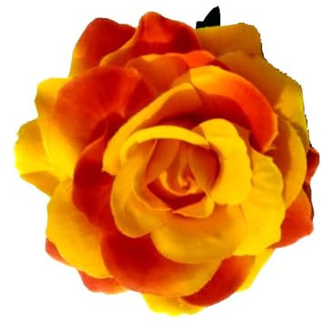 Wisafory 10 Stück Künstliche Blumenköpfe Rosen Blütenköpfe RosenKöpfe Kunst Blumen Rosen Köpfe Kunstblumen Rosen Seidenblumen Dekoration für Hochzeit Party DIY Basteln 11 cm Orange-gelb