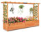 RELAX4LIFE Fioriera da Esterno con Traliccio in Legno, Aiuola Rialzata con Grigliato e Drenaggio, Porta Vasi di Fiori e Rampicanti per Giardino/Balcone/Terrazza (Arancione)