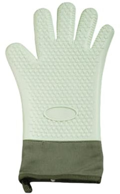 AOGATO Utensilios de Cocina Guantes De Alta Temperatura Resistente Al Gel De Sílice Horno De Cocina Sin Deslizamiento De Microondas Herramientas De Guantes-Verde Largo