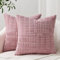 Topfinel Kordsamt Kissenbezug 30x30 2er Set Rosa Boho Kissenbezüge Sofakissen Dekokissen Zierkissenbezüge Kissenhülle für Sofa Schlafzimmer Wohnzimmer Kinderzimmer Patchwork Design Deko