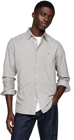 Tommy Hilfiger Long Sleeve Poplin Regular Fit, Men's Button Down Shirts, Also Available in Big and Tall