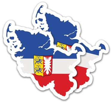 Finest Folia 2er Set Länder Silhouetten Aufkleber Länderaufkleber Bundesland Flagge Sticker für Auto Fahrrad Motorrad Modellblau selbstklebend wetterfest R215 (44 Schleswig-Holstein)