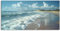 Paul Sinus Leinwandbild gerahmt 120x60cm Meer Wellen Strand weiße Wolken blauer Himmel