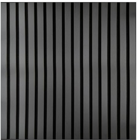 Kaiser plastic® Akustikpaneele | Farbe: Eiche schwarz | Wandpaneele in verschiedenen Formaten | Lamellenwand aus Holzfunier und Filz (60 x 60 cm - 4STK.)