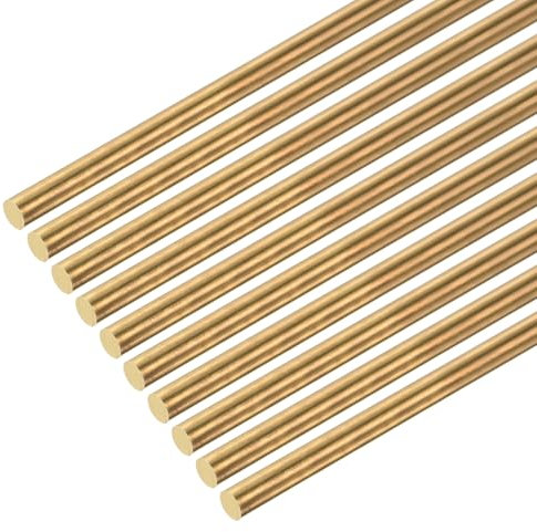 DMiotech 10 Pack 0.8mm x 200mm Brass Rods, Solid Round Brass Rod for DIY Craft, Model Making, Hardware, Handle Pins