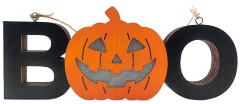 Led Boo,Light up Boo Zeichen | Kürbis LED Buchstaben | Feuerzeug | Schild für Küche Herd Party Indoor, Halloween-Party Dekorationen
