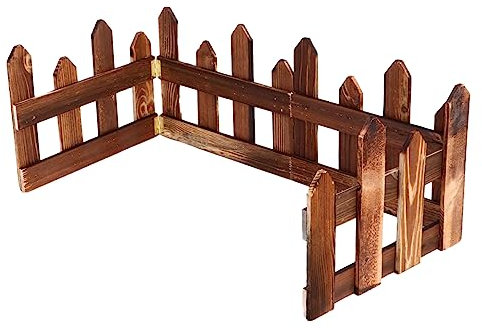 CANIGHT 1set Recinto Decorativo Legno Carbonizzato Per Giardino Da Staccionata Resistente Per Esterni Per Eventi Natale e Decorazioni Da Giardino Design Elegante Per Aiuole e Alberi Di