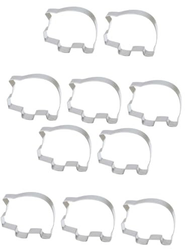Amosfun 10 Stk Formen in Schweineform Keksausstecherformen Ausstechformen Tier-Ausstecher küchenhelfee küchenarmatur kuchenform Formen für Fruchtschneider Formen aus Edelstahl Silver