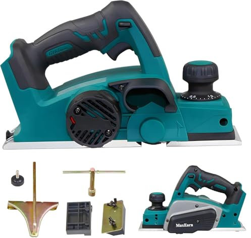 Pialla a batteria compatibile con batteria Makita da 18 V, professionale a batteria da 18 V, piallatrice elettrica con una sola mano, larghezza pialla 82 mm, profondità 2 mm, 16500 giri/min, pialla