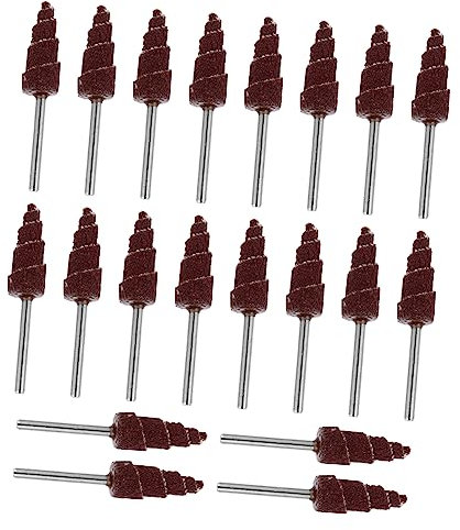 BELLIFFY 20pièces Tête De Meulage Forme Cône Abrasive Roue à Lamelles Pour Ébavurage Ponçage Polissage Métal Et Non-métal Outil Rotatif Résistant à Usure