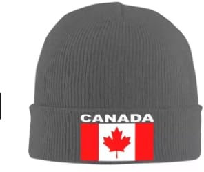 Beanies Hüte Kanada-Flagge Unisex Wintermütze Slouchy Beanies Für Erwachsene Flaggen-Beanie Herbst- Und Wintermützen Verdickende Warme Mütze Für Outdoor-Aktivitäten Dunkelgrau Einheitsgröße