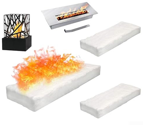Zeroupshop 3 x Silikatfasern Kaminofen Sicherheitsdecken-Set aus Keramikfaser Wolle Schwamm für Ethanol-Kamin Kaminöfen und Gelbrenner (30 × 10 × 5 cm)