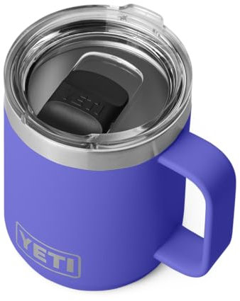 YETI Rambler Mug, Vacuum Insulated Stainless Steel Stackable Mug with Magslider Lid, Ultramarine Violet, 10 oz (296 ml)