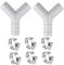 2 Sets Washing Machine Waste Splitter, Washing Machine Waste Pipe Connector, Y-Type Hose Connectors,Includes Six Hose Clamps, Drain Hose Accessories for dishwashers