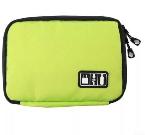 Sac de rangement numérique multi-compartiments pour câbles et gadgets (vert)