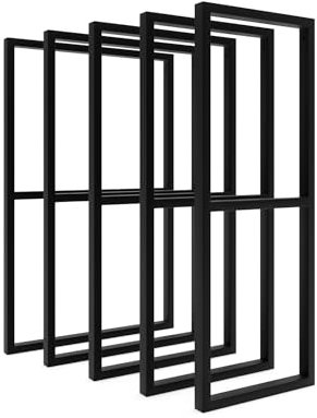 HEVVA |Gestell Doppel-Waschtisch -75 cm hoch| NECKAR | 25/30/40/45/50 cm | Waschtischunterschrank Füße, Waschtischbeine | (2X Waschtischbeine - Schwarz, 25 cm)