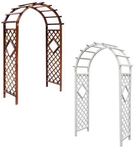 GTATBTG Arche de jardin marron/blanc en bois robuste arche de rose de mariage treillis pergola en bois supports extra larges 120 cm 140 cm 160 cm 180 cm (couleur : blanc, taille : 120 cm)