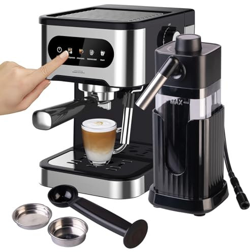 Cucina di Modena Kaffeemaschinen: Espresso-Siebträgermaschine mit Milchaufschäumer und Milchtank (Siebträger Kaffeemaschine, Espresso-Kaffeemaschinen, Maschine)
