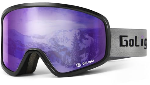 GoLight Polarized Anti-Glare XL OTG Ski Goggles – Cylindrical Double-Lens Anti-Fog Design with Full Multi-Layer Mirror Coating, UV400 Protection, Wide Panoramic View & Triple-Foam Comfort for Skiing