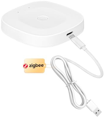 MOES Zigbee Gateway für Tuya Geräte, Smart Home Hub Typ-C Anschluss kompatibel mit Tuya/Smart life App, Bridge für 50 Geräte, Hausautomation für Sensoren & Schalter