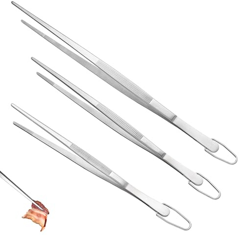 U-Taste Set de Pinza de Cocina 30 cm, Acero Inoxidable 18/8, Punta Afilada | Soldadura Sin Juntas Robusta y Fuerza de Sujeción Mejorada – Para Hornear, Servir, Decorar y Emplatar