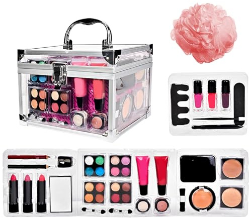 Makeup Starter Kit Für Anfänger Tragbare Kosmetik Tasche | Komplettset Mit Aufbewahrungskoffer Für Reise Alltag Jugendliche