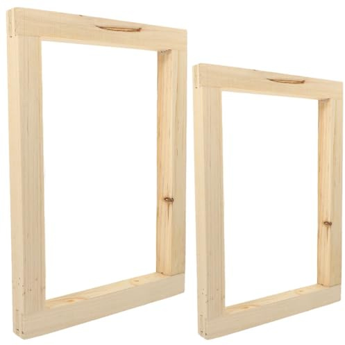 GALPADA 2 Stück Holzrahmen Siebdruckrahmen aus Massivem Holz Tragbar und Leicht für Selbstgemacht Siebdruck und Bastelbedarf Beige Siebdruckrahmen für Kreative Projekte