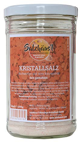 Kristallsalz Salz fein rosa SALZHÄUS`L 1.090 g/im Glas/Pakistan