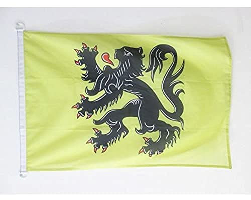 BANDERA NAUTICA de FLANDES 45x30cm - Pabellón de conveniencia FLAMENCA - BÉLGICA 30 x 45 cm anillos - AZ FLAG