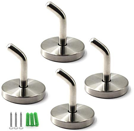 Gancio da parete in acciaio inox resistente a lungo naso da cucina, gancio appendiabiti con viti e tubi di espansione, 4 pezzi da 50 mm