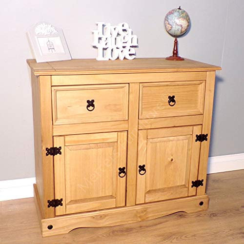 Corona 2 Door 2 Drawer Sideboard, Wood, Light Fiesta Wax