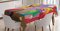 ABAKUHAUS Zirkus Tischdecke, Lion Clown Leistung, Für den Inn und Outdoor Bereich geeignet Waschbar Druck Klar Kein Verblassen, 140 x 170 cm, Mehrfarbig