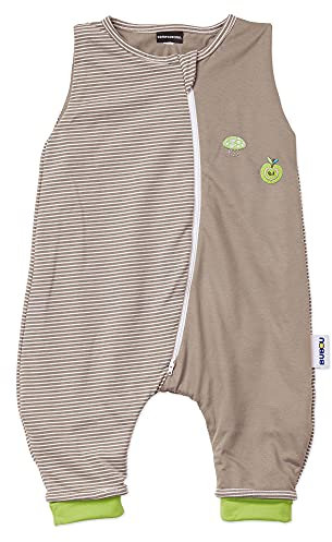 Gesslein 762180 Bubou Babyschlafsack Sommer mit Beinen : Temperaturregulierender Sommerschlafsack, Jersey Schlafsack, Baby/Kleinkinder Größe 90 cm, taupe/mokka gestreift