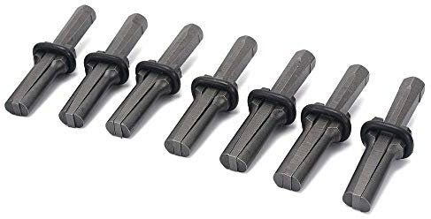 ausuky 7 Stück Steinspalter 9/16 Zoll Metall Stecker Keile Handwerkzeug zum Spalten von hartem Stein, Stein, Granit, Marmor, Beton