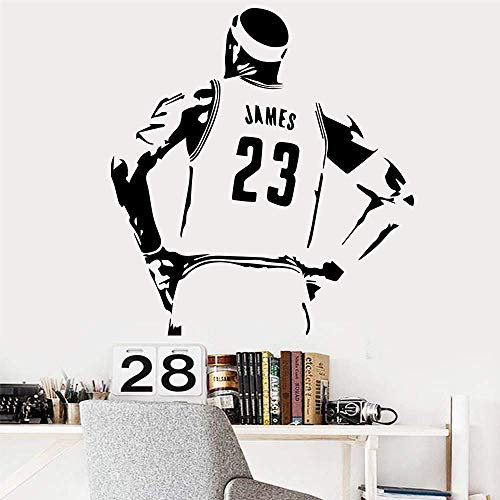 Basketball Star Lakers Lebron James Lbj Wandaufkleber Für Kinderzimmer Dekoration Vinyl Auto Wasserdicht Kunst Dekoration Mural58 * 62 Cm