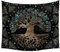 AdoDecor Lebensbäume Wandteppich Wandbehang Psychedelischer Wandteppich Böhmischer Baum Baum Wandteppiche Home 150 × 170cm