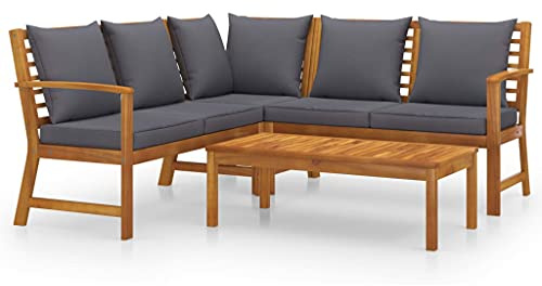 vidaXL 4-TLG. Garten-Lounge-Set mit Auflagen Massivholz Akazie