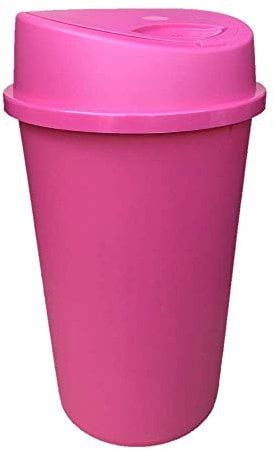 KetoPlastics 45 Liter 45 Litre 45L TOUCH BIN Colour Bin for Home Garden Office School Kitchen Bathroom Top Bin Portable Pedal Bin Removable Lid - PINK