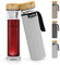 spottle Teeflasche mit sieb to go - Trinkflasche für Tee aus Glas in 500ml, 650ml, 1 Liter - Teekanne doppelwandig - Teezubereiter - Teebecher - Tea Bottle