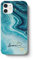 iCaseDesigner Personalised Marble Glitter Flowing Name with Heart Phone Case Compatible with iPhone 13 Mini - 6. Turquoise Sparkle Swirl Name