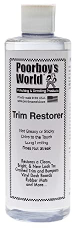 Poorboy’s World Trim Restorer Restores a Clean, Bright, New Look To Car Trim, Bumpers, Vinyl, Rubber and More.
