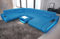 Sofa Dreams Wohnlandschaft Concept XXL U Form Ledersofa - mit LED Beleuchtung, ergonomische Rückenlehnen, Recamiere/Lederfarben wählbar/Ausrichtung Ottomane wählbar (Ottomane rechts, Blue)